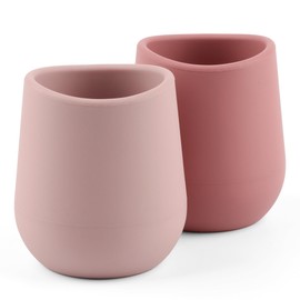 Silicone Baby Cups for 6-12 Months Infants, Silicone Tiny Cups Open Training Cup for Baby Led Weaning, 2 Pack (Color 1)