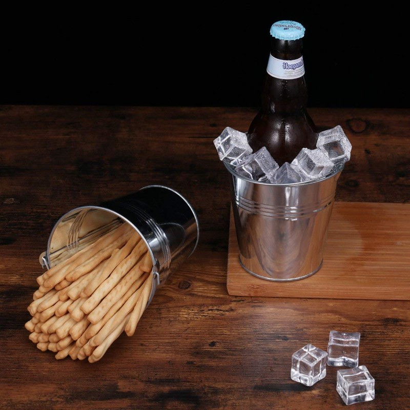STOBOK 6pcs Serving Buckets Mini Metal Bucket for Icing French