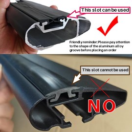 Rubber Strip for Car Roof Rack Crossbar 53 inchs, Quick Access T-Slot Sealing Strips Noise Insulation Sealant Windshield Edge Sealing, Compatible with Wingbar Evo Edge/Thule 711X 721X