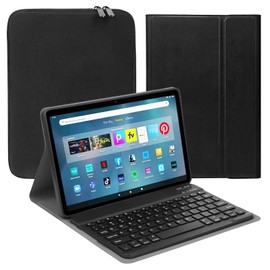 FunYaung Keyboard for Fire Max 11 Tablet 11" (13th Generation, 2023 Release), Slim Cover with Detachable Wireless Keyboard & Carrying Bag for All-New Fire Max 11, Black