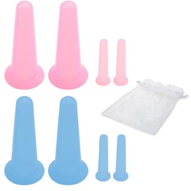 JAWUZ Facial Cupping Set – 8 Stück Silikon Schröpfgläser für Gesichtsmassage – Schröpfen Set mit Aufbewahrungstasche – Sanfte Schröpftherapie für Gesichtspflege