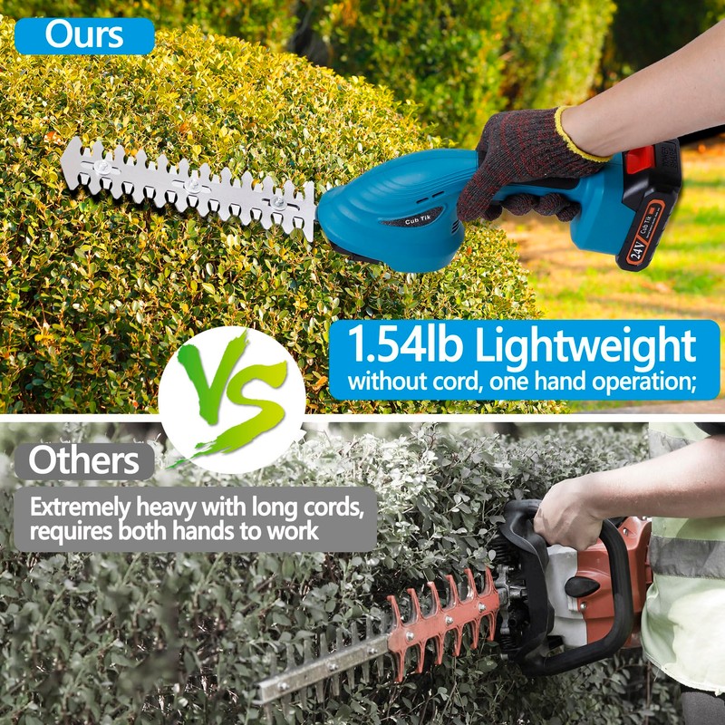 Hedge Trimmer Cordless with Battery and Charger 21V Electric Brush