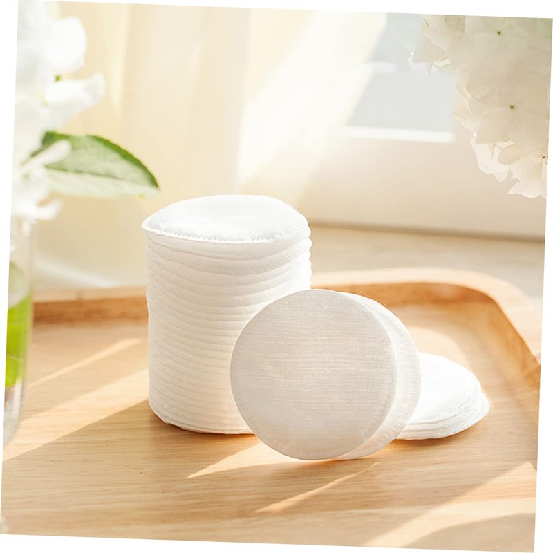 WOONEKY 60pcs Round Makeup Remover Pads Triple Layer Facial Pads