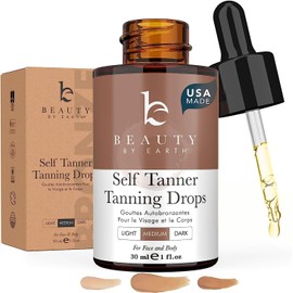 Beauty by Earth Self Tanning Drops - Face Self Tanner Drops Medium Color - Bronzer Drops - Self Tanner for Face - Self Tanner Face Tanner - Face Tanning Drops to Add to Moisturizer - Face Tan Drops - Bronzing Drops
