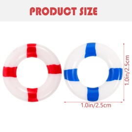 Happyyami 10pcs Mini Life Ring Decorations Wood Lifebuoy Landscape Swim Ring Buoy Nautical Decor Minature Swim Ring Decorative Ornaments 2. 3x2. 3x0. 5 cm