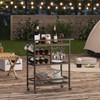 MAHANCRIS Bar Cart for Home, 3-Tier Serving Cart with Wheels