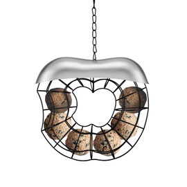 KALLAK Hanging Wild Bird Feeder, Suet Ball Bird Feed Dispenser, Fat Ball Bird Feeder, Apple Shaped