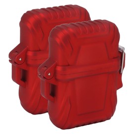 Jauarta 2PCS Torch Lighter Case IP56 Waterproof Portable Torch Lighter Cover for Outdoor Camping Travel (Red)
