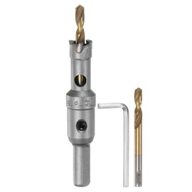 HARFINGTON Carbide Hole Saw Kit 13mm (1/2") Metal Hole Cutter Set with 2pcs Center Drill Bits Springs 1pcs Wrench for Stainless Steel Copper Iron Aluminum