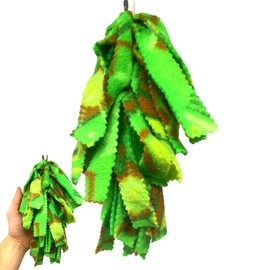 Bonka Bird Toys 2939 Triple Knotted Fluff 9" x 3", Parrot Cozy Fleece Cage Toy, Conure, Quaker, Ringneck, and Similar