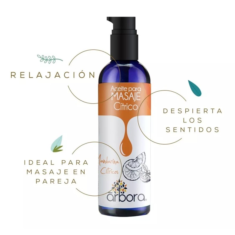 Árbora 2 Aceites Masaje Sándalo + Cítrico Relajantes E Hidratantes