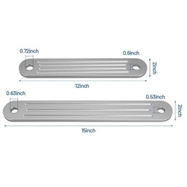 Ciweisah Transom Support Plate Kit TSP-1 TSP-2DP Fit for Top Bolt Holes and Lower Support Bolt Holes Marine Aluminum Transom Support Plate Replace for 3001-8067 Holes Size 12” x 2” and 15” x 2”