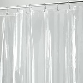 Dependable Industries inc. Essentials Extra Long Shower Curtain Liner with 84 inches Height x 72" with Metal Grommets (Clear)