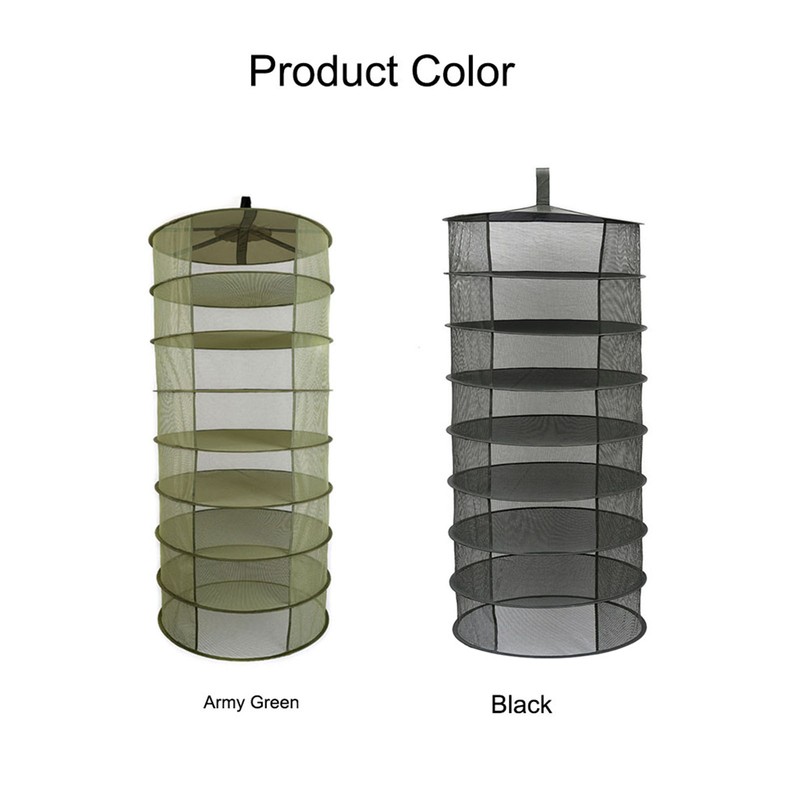 8 Layers Hanging Basket Folding Drying Rack Dry Net Opening