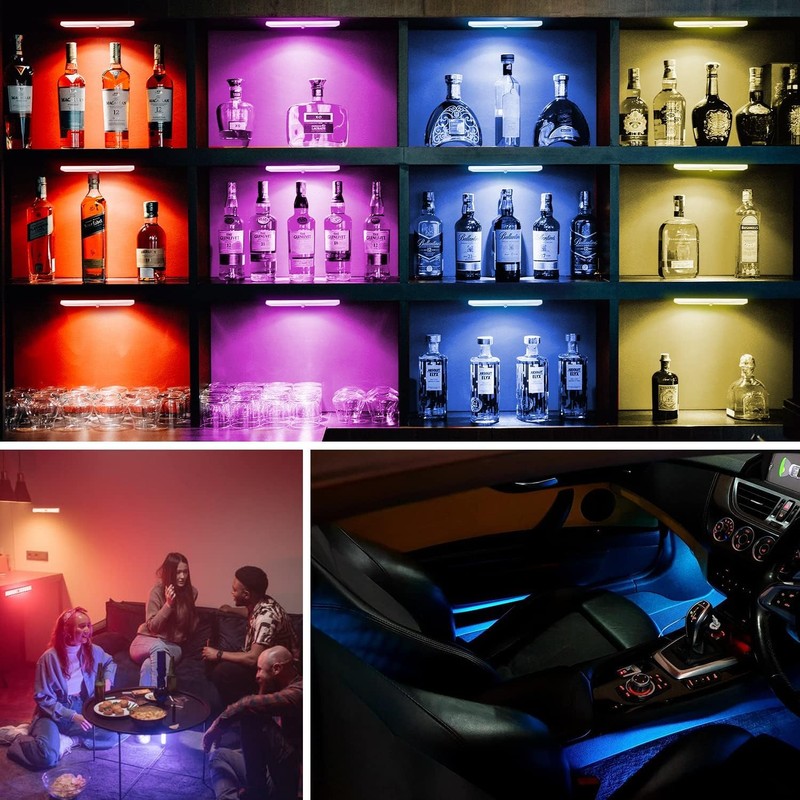Under Cabinet Lighting with Remote, 15 Color RGB 4 Dynamic