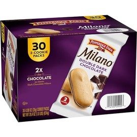 Pepperidge Farm, Milano, Cookies, Double Dark Chocolate, 29.4 oz, Multi-pack, 30 count - 0.98 OZ (28g) Cookie Packs