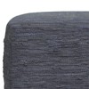 Simpli Home Fredrik Boho Square Pouf in Dark Blue Woven