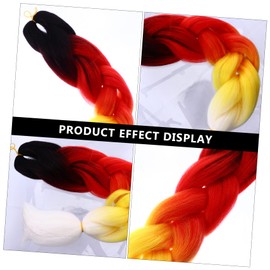 TOVINANNA 5pcs African Wig Braid Braids Hair Extensions Fake Braid for Jumbo Hair Crochet Braids Hair Extension Twist Hair Extensions High Temperature Chemical Fiber Yaka Silk