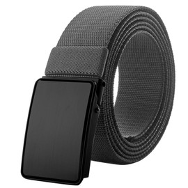 Awlyfm Mens Stretch Belts Elastic Canvas Webbing Belt Gray for Men Big and Tall 51inch