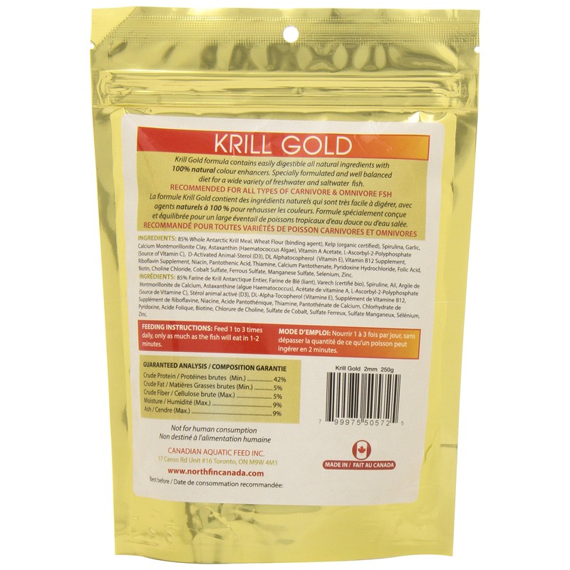 Northfin Food Krill Gold 2mm Pellet 250 Gram Package