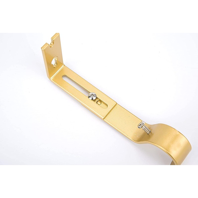 Ycolnaefllr Set of 3 Golden Adjustable Curtain Rod Brackets Rod