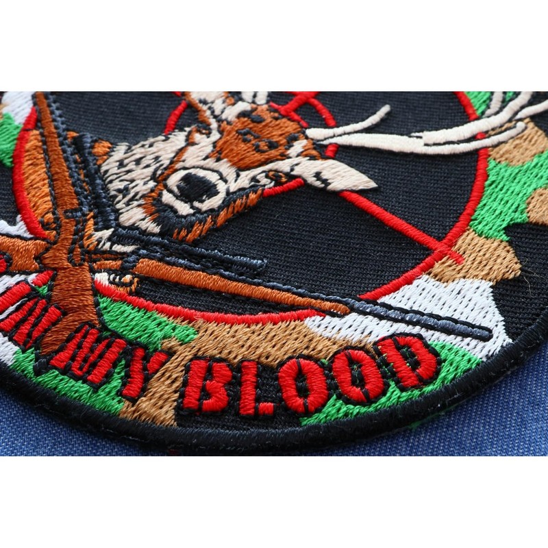 Deer Hunter Patch - 4x4 inch. Embroidered Iron on Patch