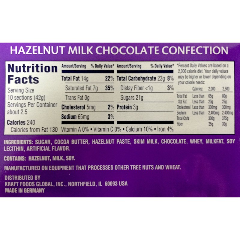 World's Best Milka Chocolate - Noisette, 10 Bars