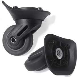 Tobeso-Nuoze Replacement Luggage Wheels Repair Suitcase Bag Parts Spinner Wheels Casters 2 pcs, Black, 2 pcs