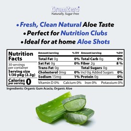 GramZero 2GO Sticks - Organic Aloe: Unflavored, Great for Nutrition Club Loaded Tea
