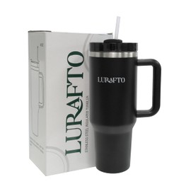 LURAFTO 40oz Stainless Steel Tumbler with Lid and Straw | Vacuum Insulated Travel Mug | Double Wall Bottle for Hot and Cold Drinks | Reusable & Lightweight Mug for Water, Tea, Juice, Smoothies