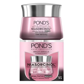 PONDS Crema Facial Antimanchas Noche Bright Miracle Ultimate Clarity con Niasorcinol, uso de noche para una piel luminosa y tono uniforme 50 g        