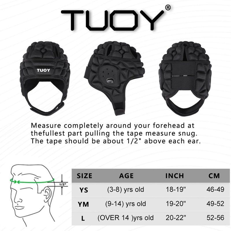 DGYAO Rugby Headguard Protective Headgear for Kids Boys Scrum Cap