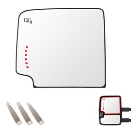 Senzeal Driver Side Heated Mirror Upper Tow Mirror Glass Replacement for Chevy Silverado 1500 GMC Sierra 1500 2014-2017 Silverado 2500 3500 HD 2015-2017 Replaces 23444110 (Left Side)