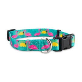 Limeloot Flamingo Dog Collar - Adjustable Dog Collar for Girl and Boy Dogs with Quick Release Buckle, Small