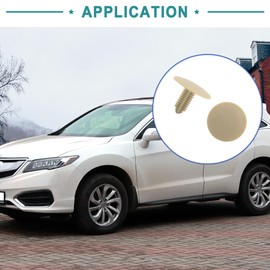 ACROPIX Universal 7mm Hole 24.5mm Head Car Plastic Trim Door Panel Retainer Clip Rivets Beige - Pack of 30