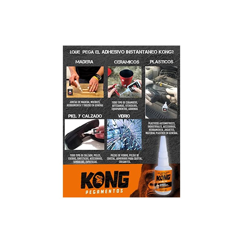 Adhesivo Instantáneo de Cianoacrilato Kong Pegamentos 1 Pieza