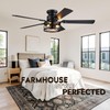 JSAITEE 52in Flush Mount Farmhouse Ceiling Fan with Lights, Caged