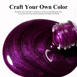 Imtiti Pearl Gel Nail Polish,0.5 Fl Oz Wine Purple Glitter Drawing Gel Polish Shell Thread Shimmer Mermaid Nail Gel Polish Soak Off UV LED for Home DIY Nail Art Manicure Salon