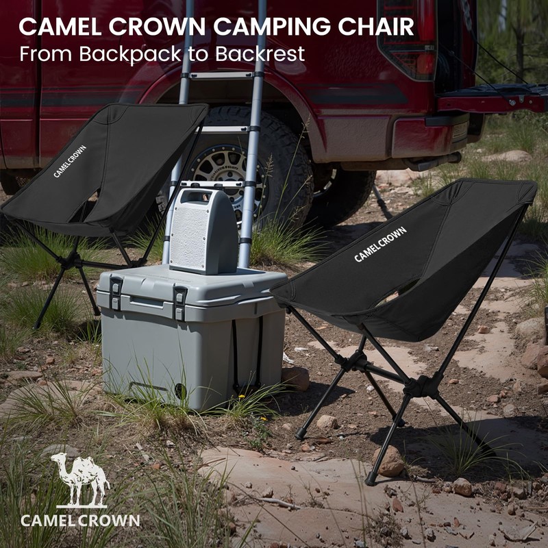 CAMEL CROWN Portable Camping Chair Folding Compact Lawn Lightweight Backpacking