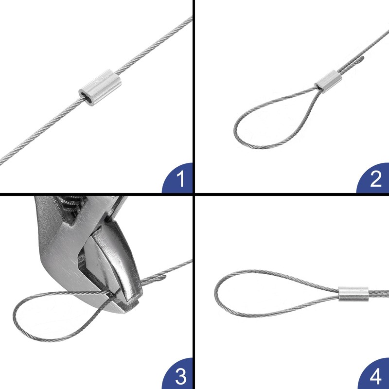 sourcing map 98.4ft (30m)316 Stainless Steel Wire Rope, 5/128" (1mm)