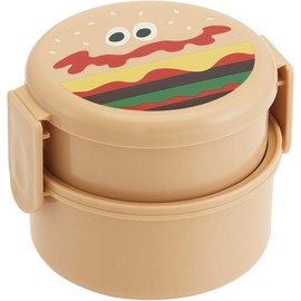 Skater ONWR1 Round Lunch Box, 16.9 fl oz (500 ml), Burger Conx, Made in Japan