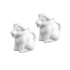 HIC Kitchen Mini Cow Creamer Set with Handle, Fine White