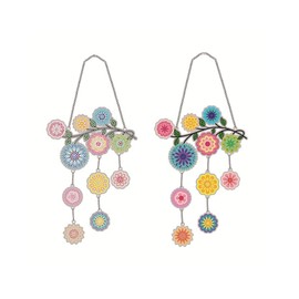 HSAJS Diamond Painting Pack of 3 5D DIY Point Drill Diamond Painting Children Crystal Pendant Hanging Ornament Window Decoration Creative Gifts for Adults Children (Flower Ball)
