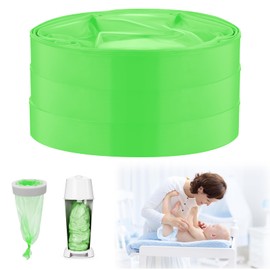 BUTBU Pack of 3 Nappy Bin Refill Cassettes, Baby Nappy Bin Refill Film, 4.5 m Nappy Bag, Refill Film Compatible with Angelcare, Tommee Tippee, Spross, LitterLocker (Green)