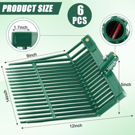 WILLBOND 6 Pcs Manure Fork Head 18 Tines Pitch Fork Head with Screws and Nuts Durable Stable ABS Plastic Fork Replacement Head Pitchforks for Gardening Horse Stall Picking up Manure Grass Hay Olive