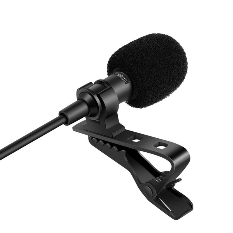 Clip-on Professional Microphone, Omnidirectional Condenser for Recording Interview, Studio, Video,