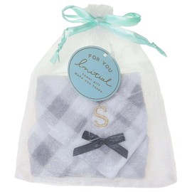 Coolia Towel Handkerchief Initial Towel with Ribbon S 93173