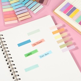 Fxvhojq 3600Pcs Sticky Tabs 180 Color Book Tabs Transparent Sticky Note Tabs Colorful Page Markers Annotation Tabs Writable & Repositionable Tabs Repositionable Flags Strip