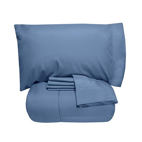 Sweet Home Collection 7 Piece Comforter Set Bag Solid Color