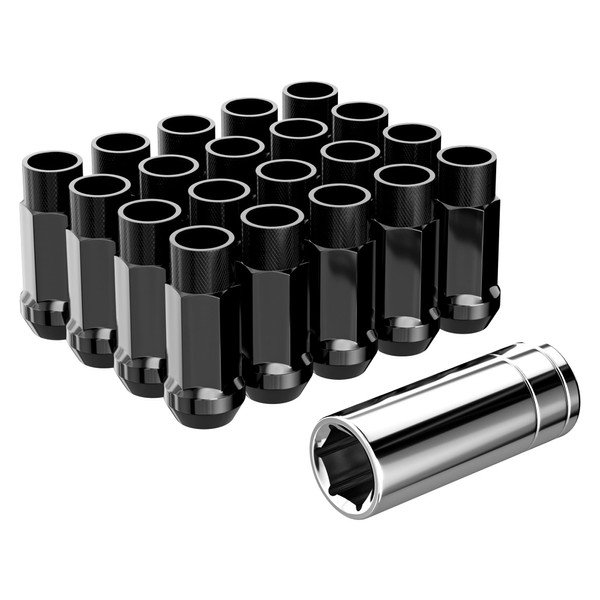 YIZBAP 20 PCS M12x1.5 Lug Nuts, 50mm Tall Open End